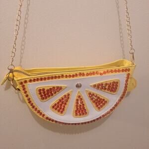 Lemon Slice Purse With Beads Clutch Crossbody Mad Style Very Cute